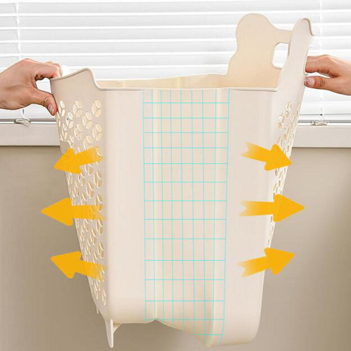 Folding Laundry Basket Dirty Clothes Basket for Travel Use Dorm Laundry Room L