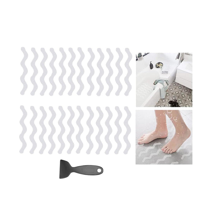 24 Pieces Bathtub Non Slip Stickers with Scraper for Bathtub Bath Tub Floors