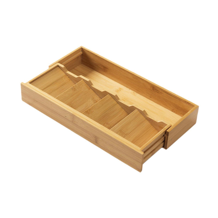 Wooden Cutlery Box Multiuse Kitchen Drawer Organizer for Spoons Forks Knives Retractable