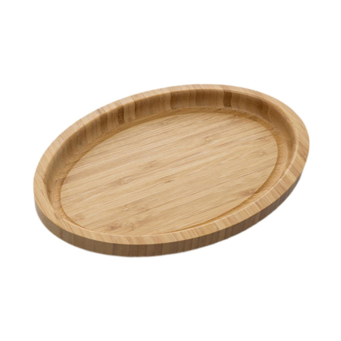 Wooden Serving Tray Modern Stylish Bamboo Oval Platter for Food Fruit Snacks 30cmx20cmx2.5cm