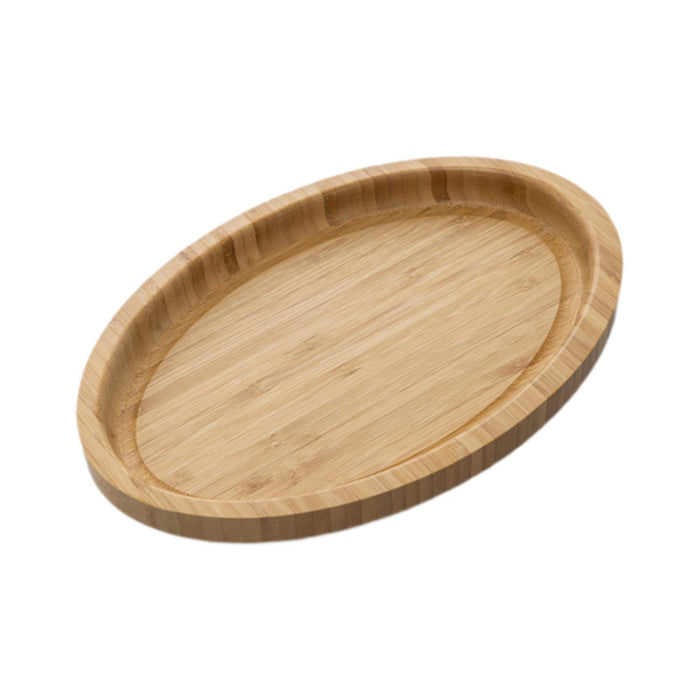 Wooden Serving Tray Modern Stylish Bamboo Oval Platter for Food Fruit Snacks 30cmx20cmx2.5cm