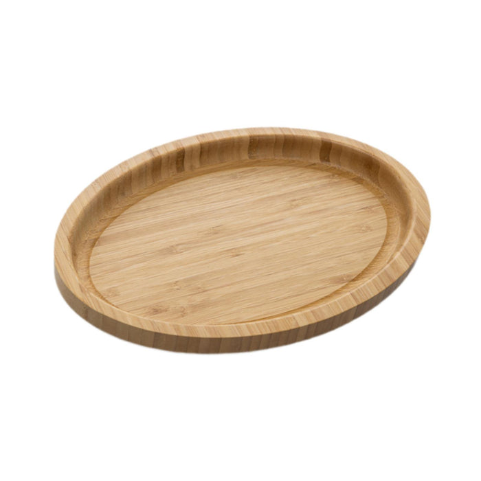 Wooden Serving Tray Modern Stylish Bamboo Oval Platter for Food Fruit Snacks 30cmx20cmx2.5cm