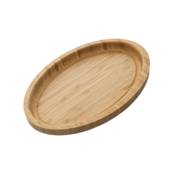 Wooden Serving Tray Modern Stylish Bamboo Oval Platter for Food Fruit Snacks 30cmx20cmx2.5cm