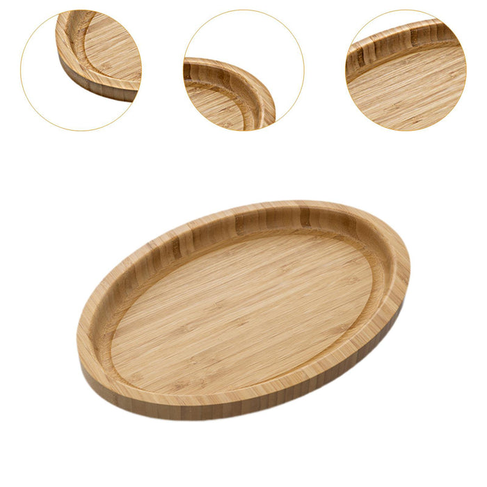 Wooden Serving Tray Modern Stylish Bamboo Oval Platter for Food Fruit Snacks 30cmx20cmx2.5cm