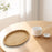 Wooden Serving Tray Modern Stylish Bamboo Oval Platter for Food Fruit Snacks 30cmx20cmx2.5cm