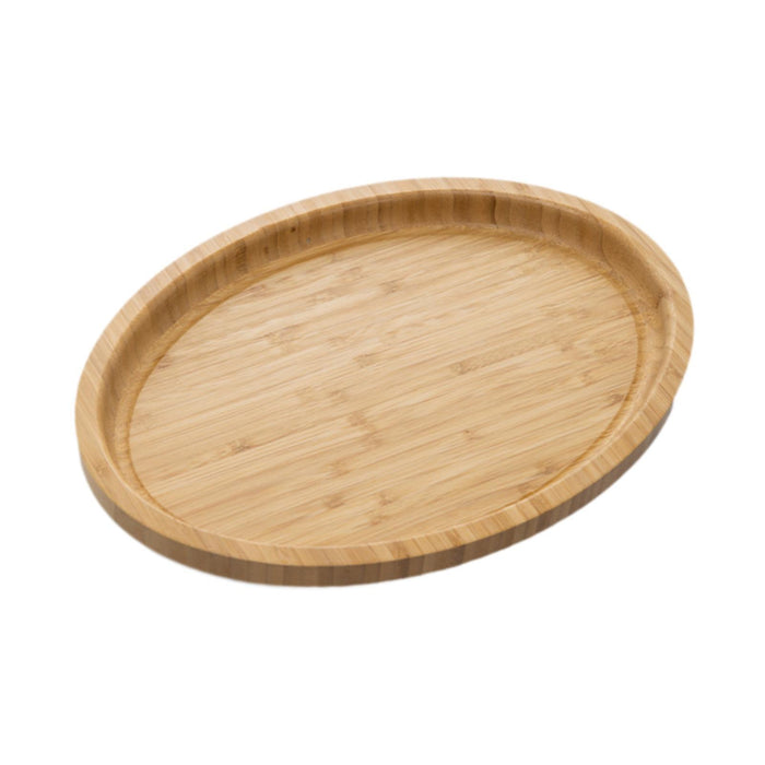 Wooden Serving Tray Modern Stylish Bamboo Oval Platter for Food Fruit Snacks 35cmx20cmx2.5cm