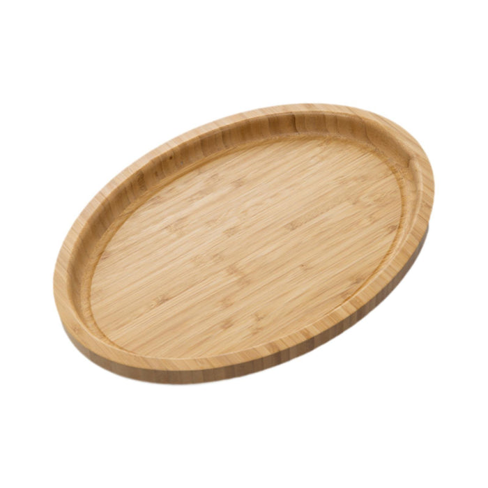 Wooden Serving Tray Modern Stylish Bamboo Oval Platter for Food Fruit Snacks 35cmx20cmx2.5cm