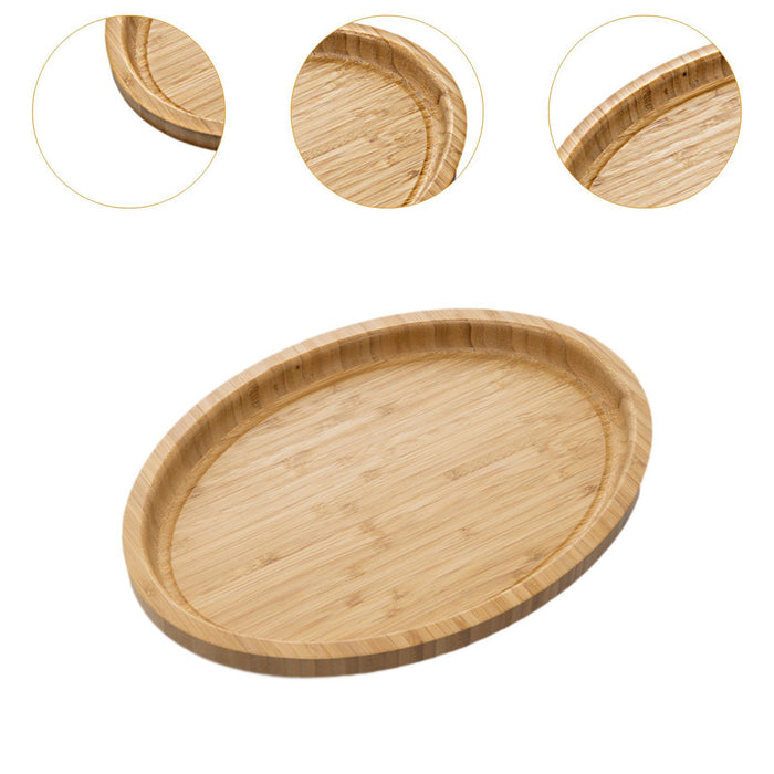 Wooden Serving Tray Modern Stylish Bamboo Oval Platter for Food Fruit Snacks 35cmx20cmx2.5cm