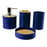 4 Pieces Bathroom Accessories Set Bathroom Decor Bath Accessory Complete Set dark blue