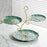 Tiered Cupcake Stand 3 Layer Dried Fruit Plate for Party Banquet Dining Room green and gold