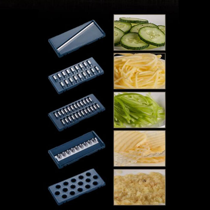 Vegetable Choppers Household Kitchen Gadgets Grater AntiSlip Shredder Cutter Blue