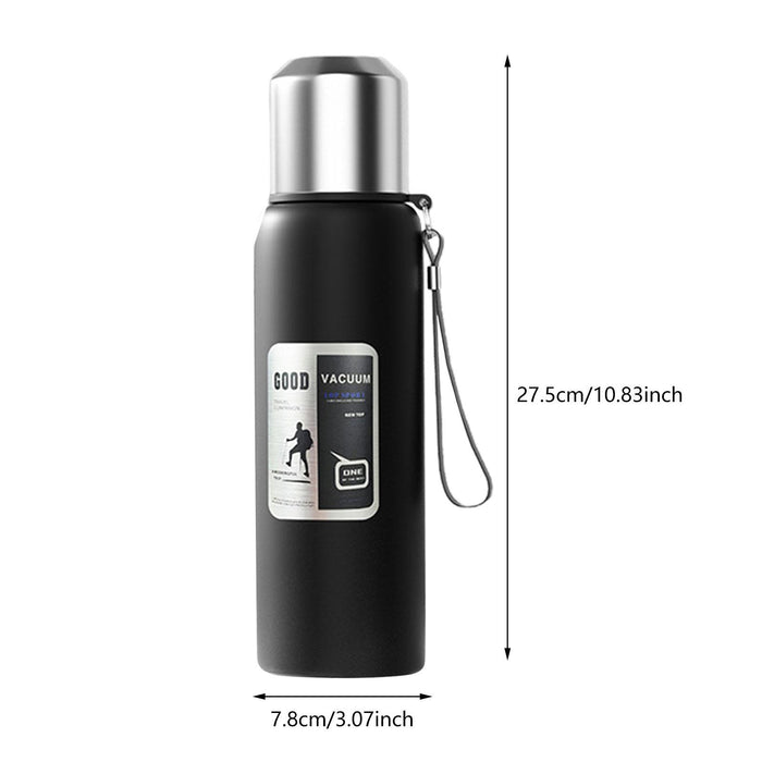 Insulated Water Bottle Hot Water Dispenser Portable Kettle for Trip Work Gym 800ml black