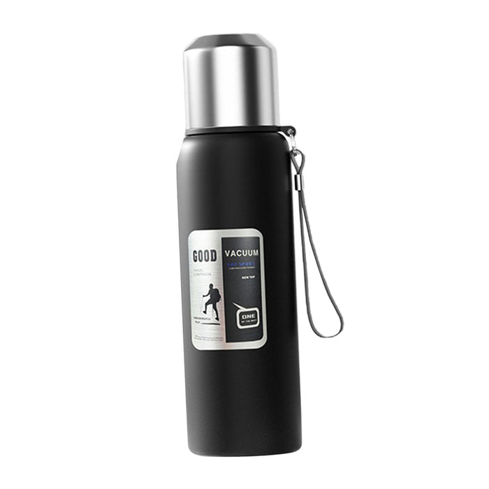 Insulated Water Bottle Hot Water Dispenser Portable Kettle for Trip Work Gym 800ml black