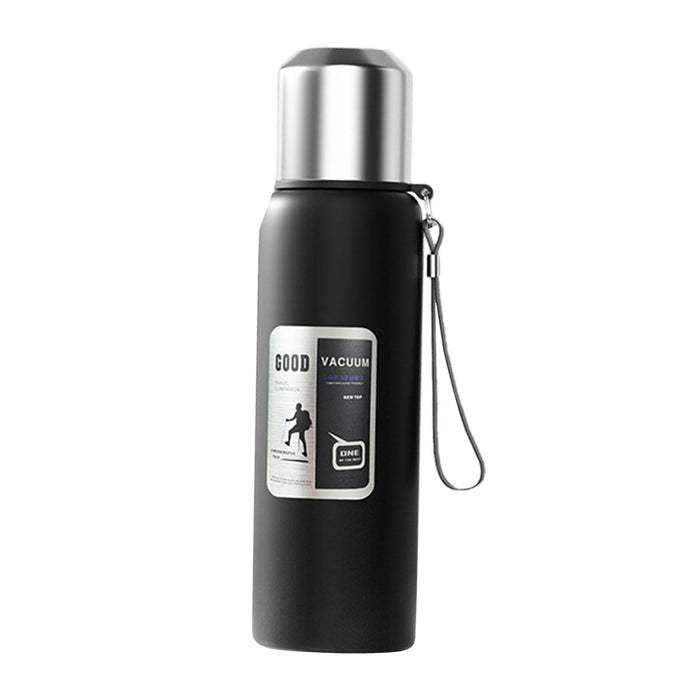 Insulated Water Bottle Hot Water Dispenser Portable Kettle for Trip Work Gym 800ml black