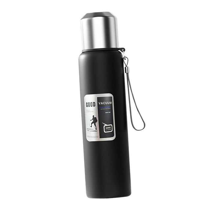 Insulated Water Bottle Hot Water Dispenser Portable Kettle for Trip Work Gym 1000ml black