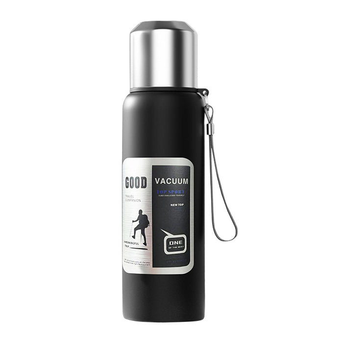 Insulated Water Bottle Hot Water Dispenser Portable Kettle for Trip Work Gym 1500ml black