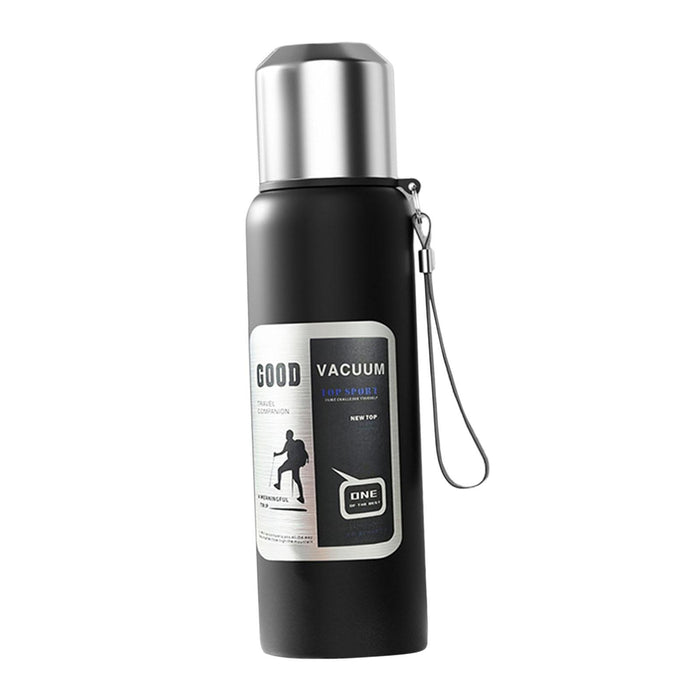 Insulated Water Bottle Hot Water Dispenser Portable Kettle for Trip Work Gym 1500ml black