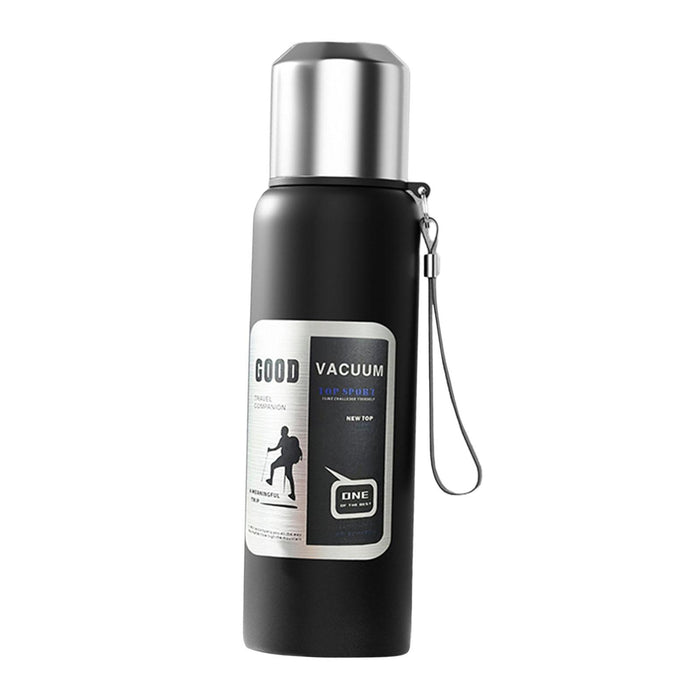 Insulated Water Bottle Hot Water Dispenser Portable Kettle for Trip Work Gym 1500ml black