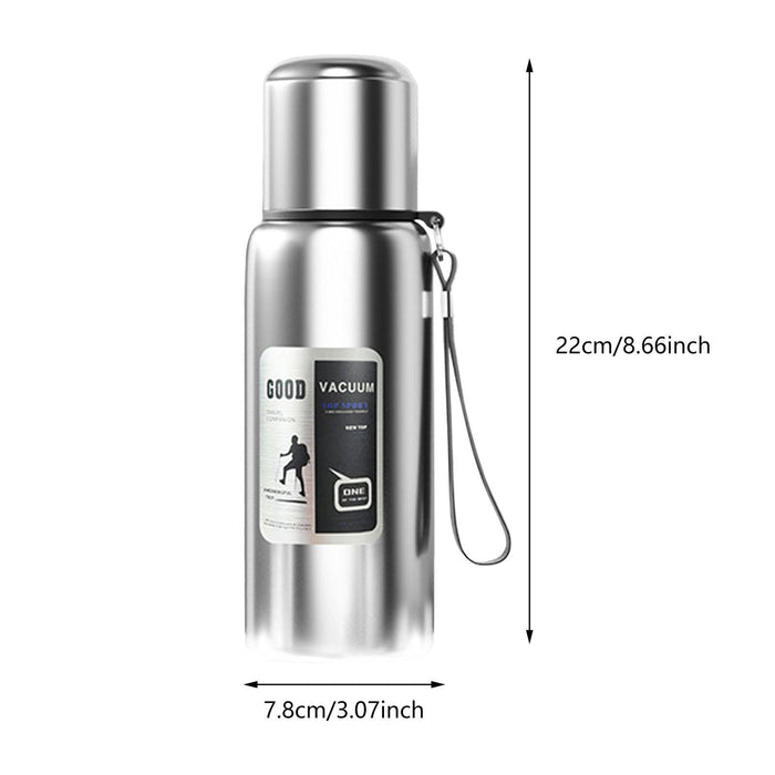 Insulated Water Bottle Hot Water Dispenser Portable Kettle for Trip Work Gym 600ml silvery