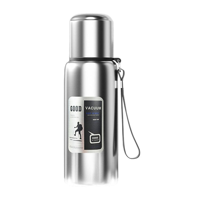 Insulated Water Bottle Hot Water Dispenser Portable Kettle for Trip Work Gym 600ml silvery