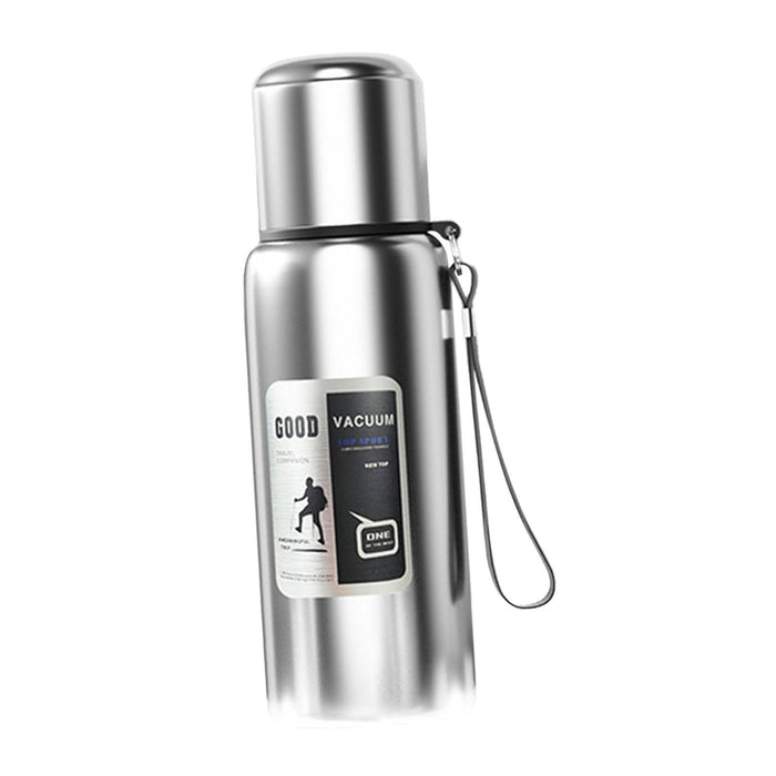 Insulated Water Bottle Hot Water Dispenser Portable Kettle for Trip Work Gym 600ml silvery