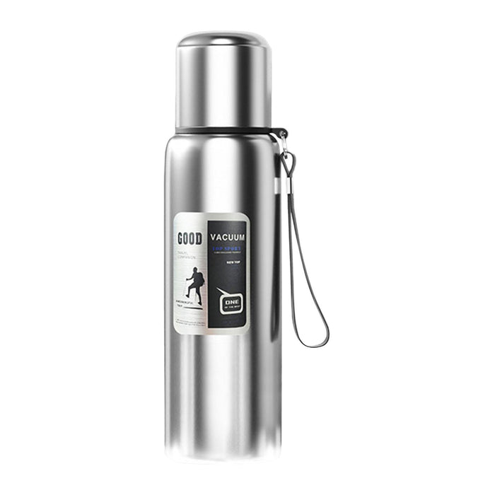 Insulated Water Bottle Hot Water Dispenser Portable Kettle for Trip Work Gym 800ml silvery