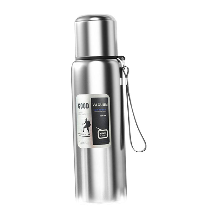 Insulated Water Bottle Hot Water Dispenser Portable Kettle for Trip Work Gym 800ml silvery