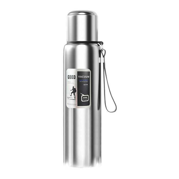 Insulated Water Bottle Hot Water Dispenser Portable Kettle for Trip Work Gym 1000ml silvery