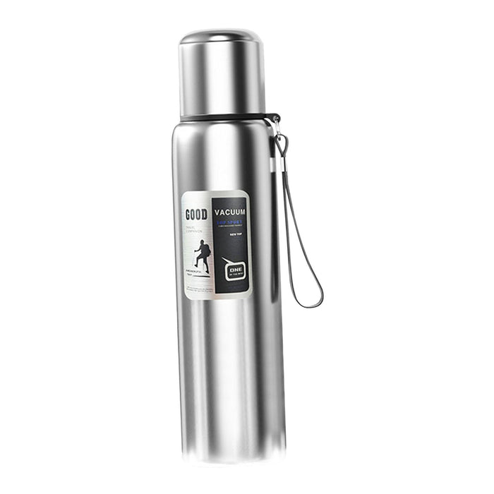 Insulated Water Bottle Hot Water Dispenser Portable Kettle for Trip Work Gym 1000ml silvery