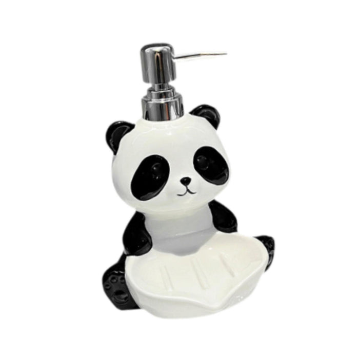 2 in 1 Panda Soap Dispenser with Soap Dish Lotion Bottle for Countertop Home