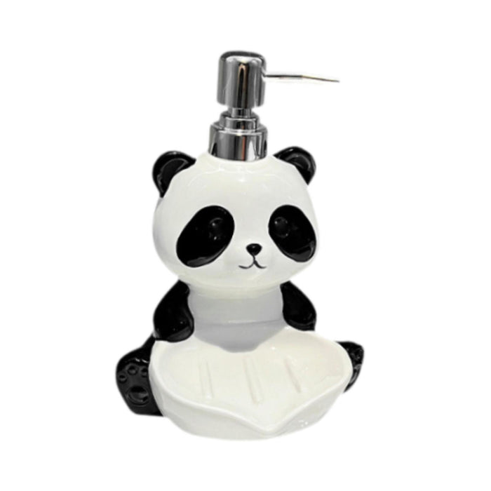 2 in 1 Panda Soap Dispenser with Soap Dish Lotion Bottle for Countertop Home