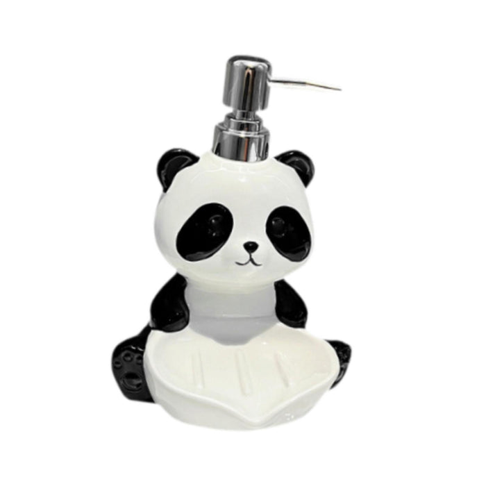 2 in 1 Panda Soap Dispenser with Soap Dish Lotion Bottle for Countertop Home