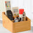 Desktop Compartment Basket Bamboo Portable for Bedside Table Kitchen Cabinet 4 Compartments