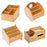 Desktop Compartment Basket Bamboo Portable for Bedside Table Kitchen Cabinet 4 Compartments