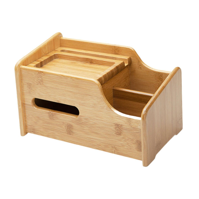 Desktop Compartment Basket Bamboo Portable for Bedside Table Kitchen Cabinet Multifunctional