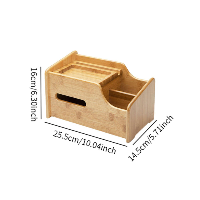 Desktop Compartment Basket Bamboo Portable for Bedside Table Kitchen Cabinet Multifunctional