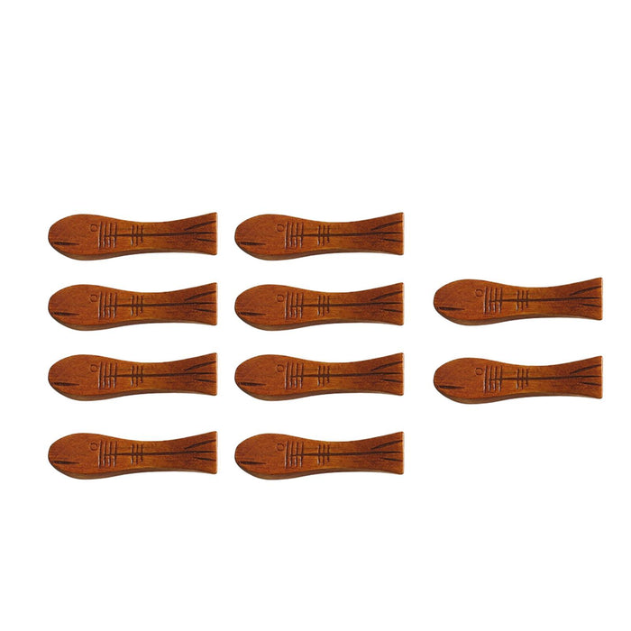 10 Pieces Wooden Chopstick Holders Chopstick Rest for Hotels Spoon Tableware Small fish