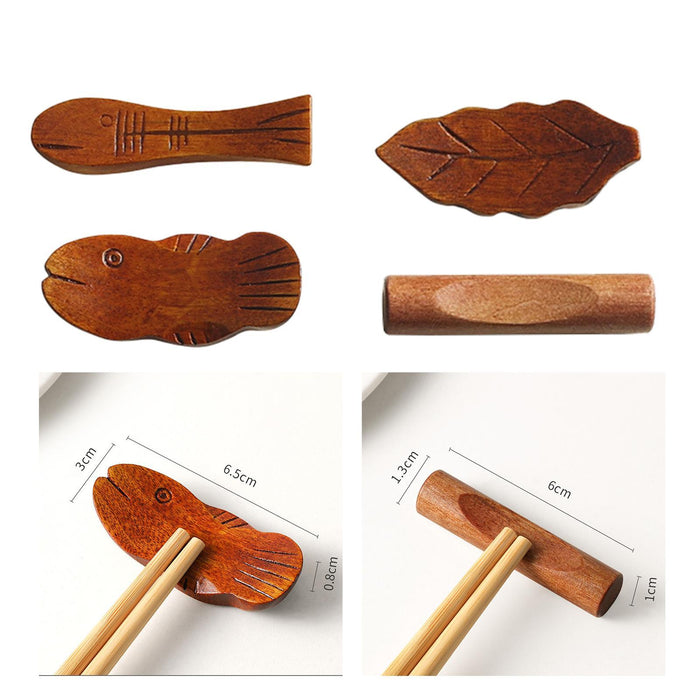 10 Pieces Wooden Chopstick Holders Chopstick Rest for Hotels Spoon Tableware Small fish