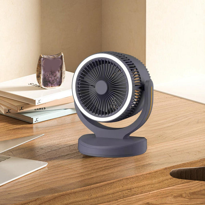 Air Circulator Fan Speeds Adjustment Table Fan for Camping Traveling Outdoor Black