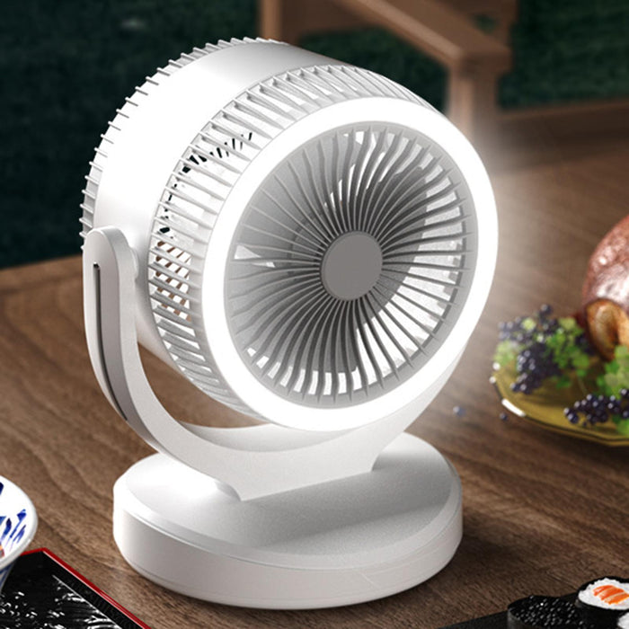 Air Circulator Fan Speeds Adjustment Table Fan for Camping Traveling Outdoor White