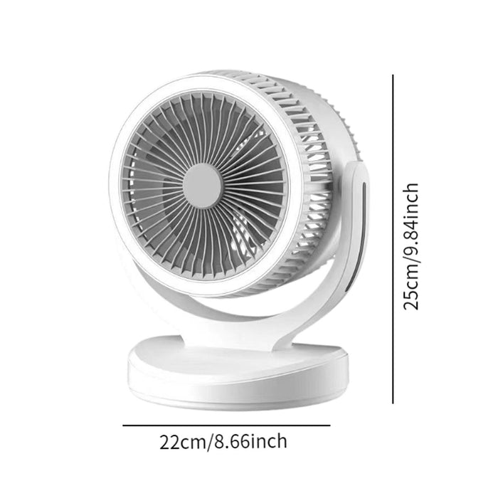 Air Circulator Fan Speeds Adjustment Table Fan for Camping Traveling Outdoor White