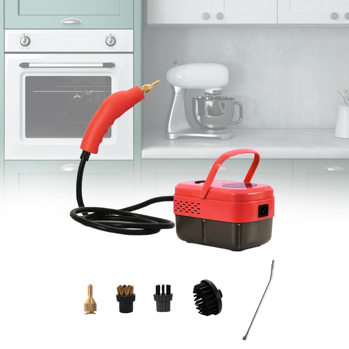 Steam Cleaner Lightweight with Brush Heads Multiuse for Bathroom Home Toilet Red