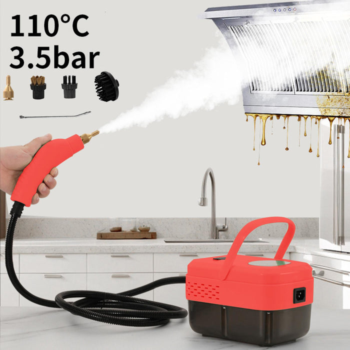 Steam Cleaner Lightweight with Brush Heads Multiuse for Bathroom Home Toilet Red