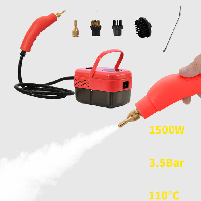 Steam Cleaner Lightweight with Brush Heads Multiuse for Bathroom Home Toilet Red