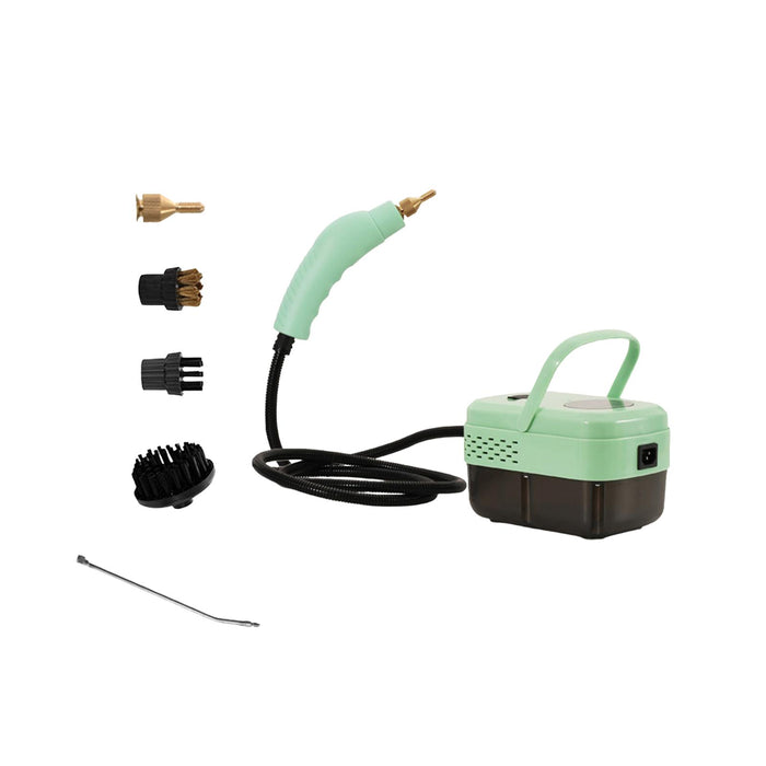 Steam Cleaner Lightweight with Brush Heads Multiuse for Bathroom Home Toilet Green