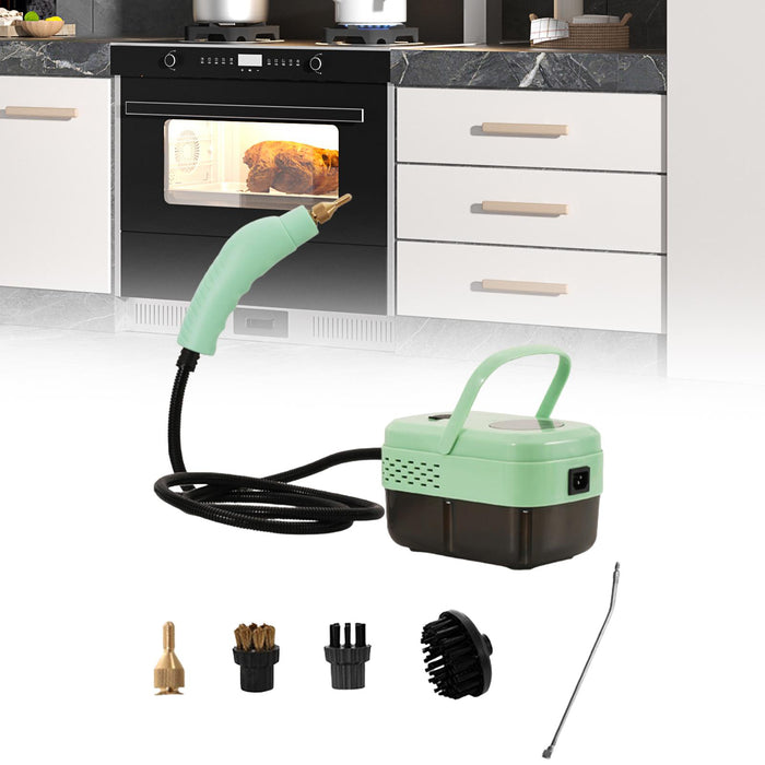 Steam Cleaner Lightweight with Brush Heads Multiuse for Bathroom Home Toilet Green