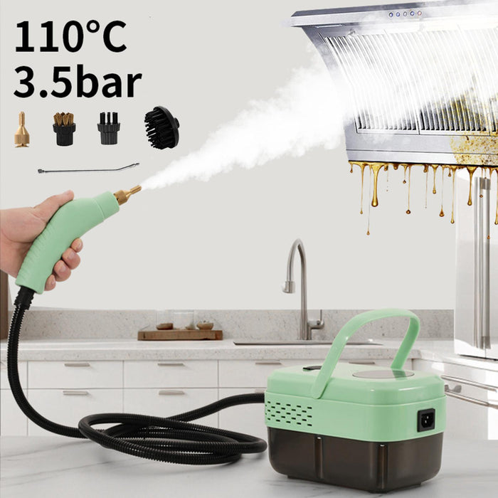 Steam Cleaner Lightweight with Brush Heads Multiuse for Bathroom Home Toilet Green