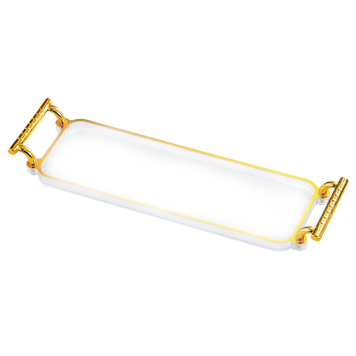 Serving Tray with Handles Rectangular Jewelry Storage Tray for Kitchen Hotel Transparent