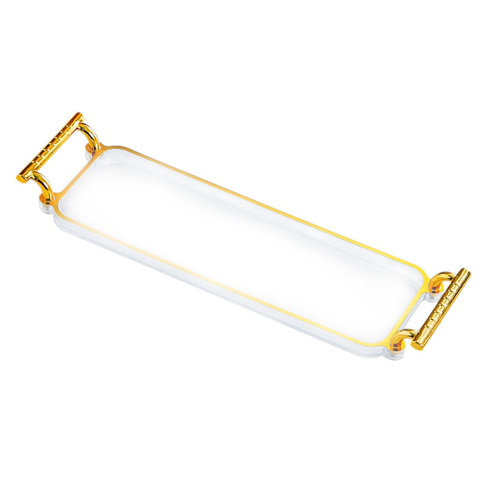 Serving Tray with Handles Rectangular Jewelry Storage Tray for Kitchen Hotel Transparent