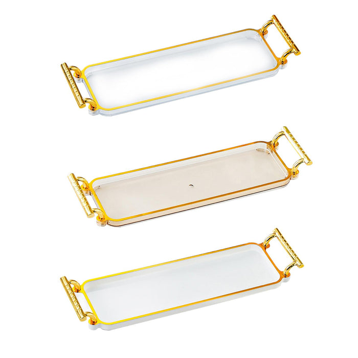 Serving Tray with Handles Rectangular Jewelry Storage Tray for Kitchen Hotel Transparent